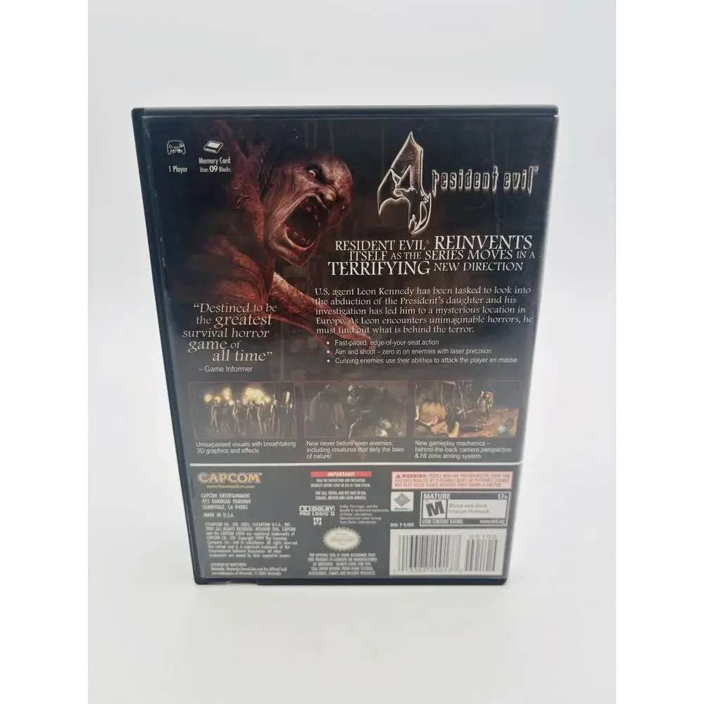 Resident Evil 4 Nintendo GameCube Complete CIB Black Label VG+ Condition